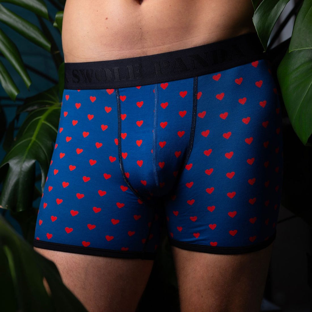 Swole Panda Bamboo Boxers – Breathable Anti-Chafe Men's Underwear (Hearts)