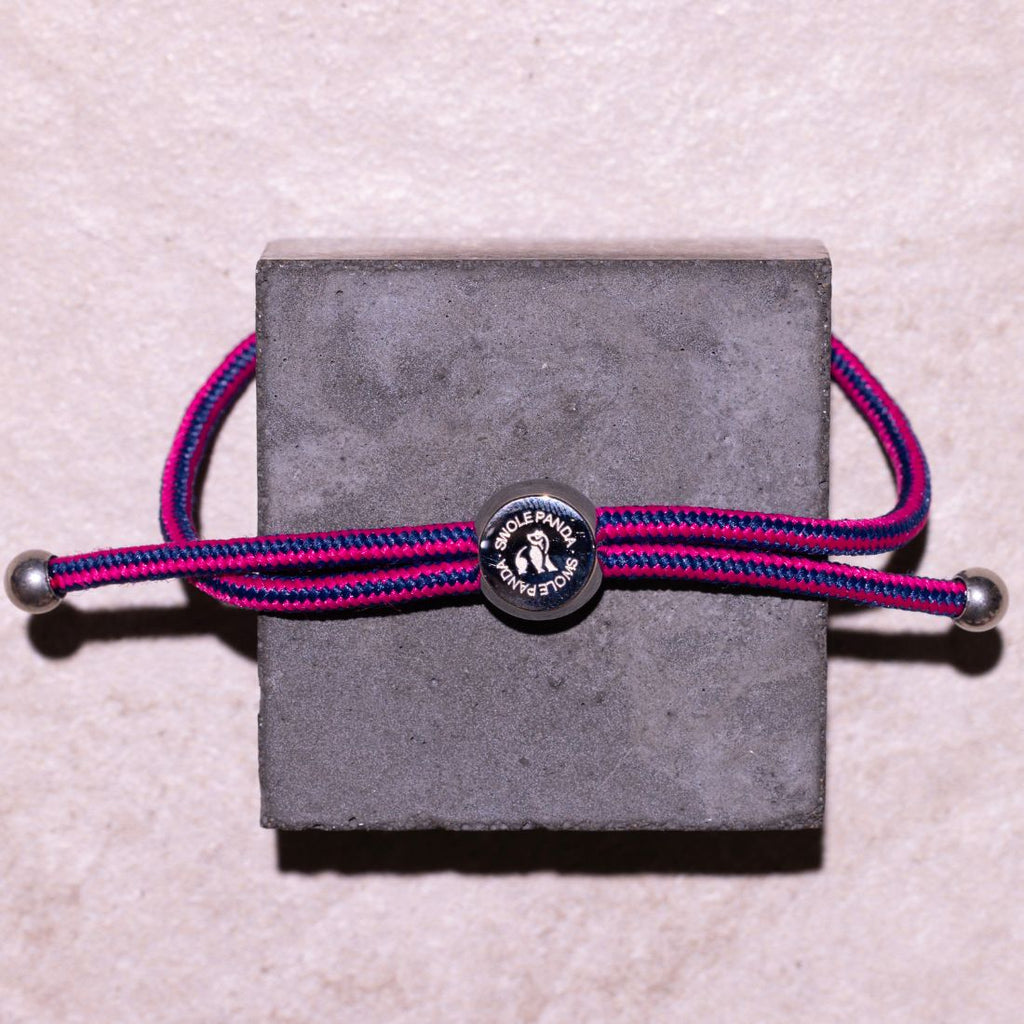 Swole Panda Rich Pink Stripe Rope Bracelet – Recycled Ocean Plastic