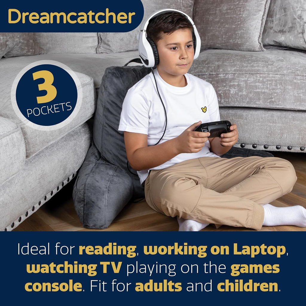 Dreamcatcher Grey Memory Foam Reading Pillow with Arm Support