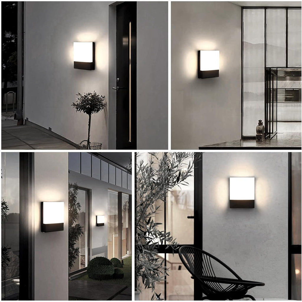 Lightsjoy 18W LED Outdoor Wall Light – IP65 Waterproof Sconce, Black