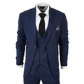 IM1 Men's Classic Plain Navy 3 Piece Suit