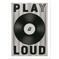 Play It Loud Vinyl Record Wall Art – Retro Music Poster for Studio & Home Decor
