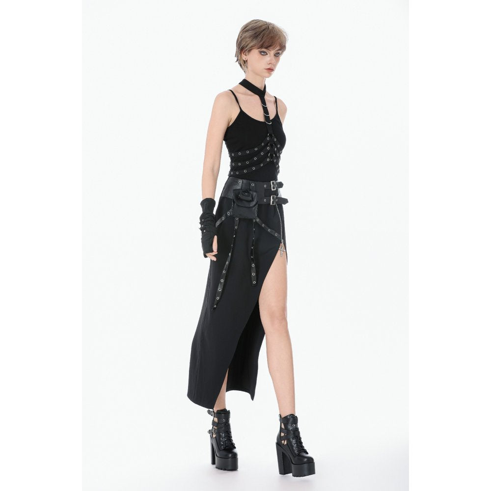 Dark In Love Punk Rib Cage Waist Cincher – Grommet Bondage Corset