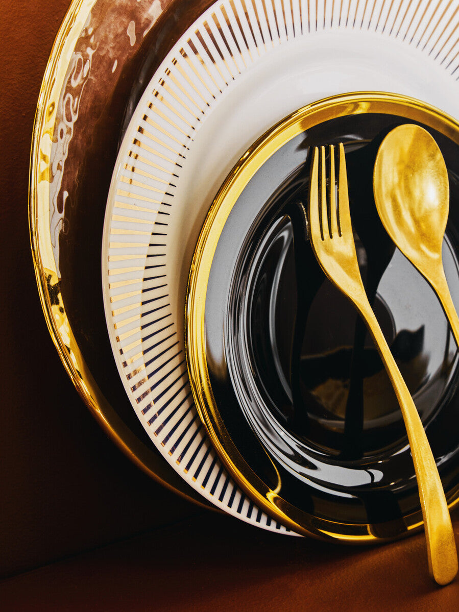 Orsina Avie 16-Piece Antique Gold Cutlery Set | Stainless Steel Flatware