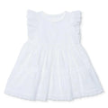 HelloBaby Girls Dress Buttoned Berry Belle Crew Neck Short Sleeve - Ecru