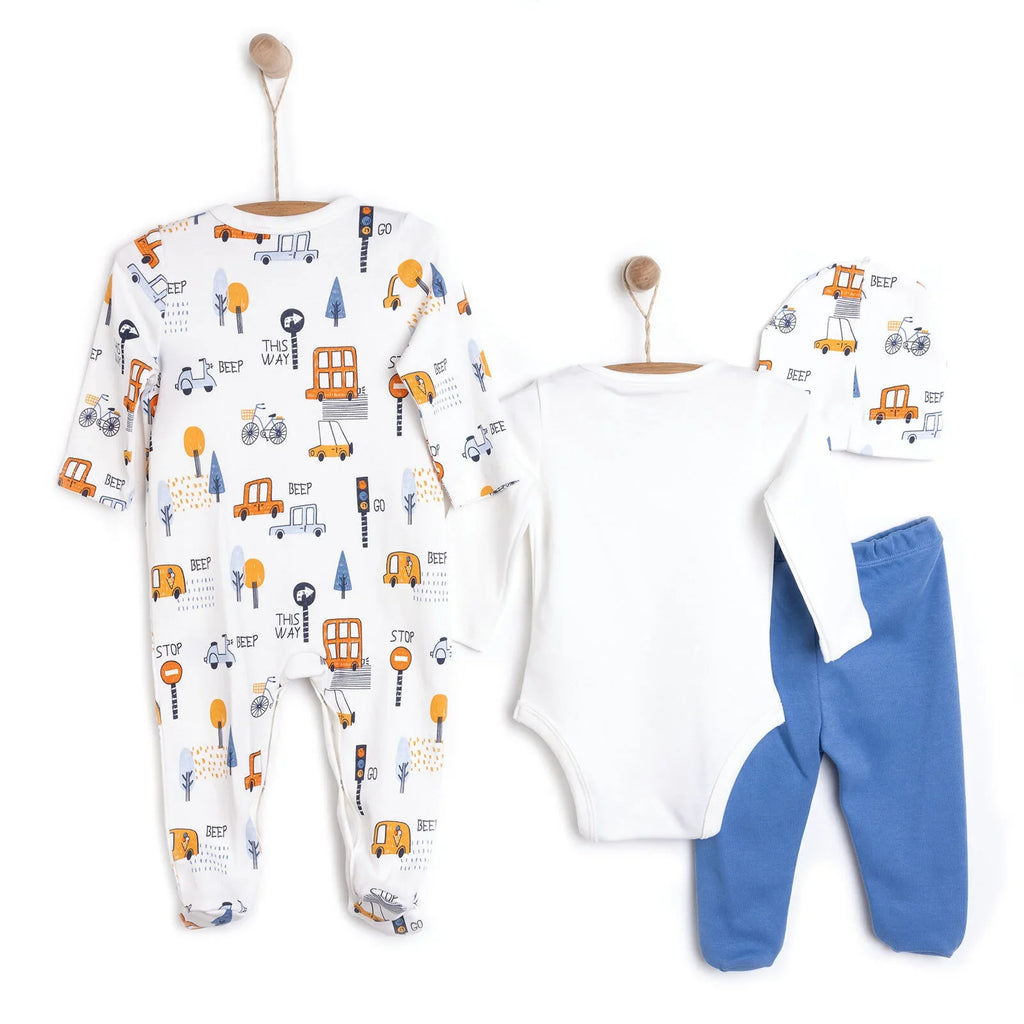 HelloBaby Unisex Newborn Starter Set 4 pcs - Dark Blue