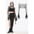 Dark in Love Morana Black Mesh Crochet Knit Bell Sleeve Crop Top