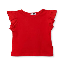 HelloBaby Girls Blouse Berry Belle Crew Neck Short Sleeve - Red