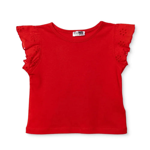 HelloBaby Girls Blouse Berry Belle Crew Neck Short Sleeve - Red