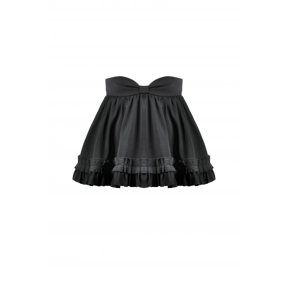Dark in Love Black Ruffled Mini Skirt – High-Waisted Lolita Style