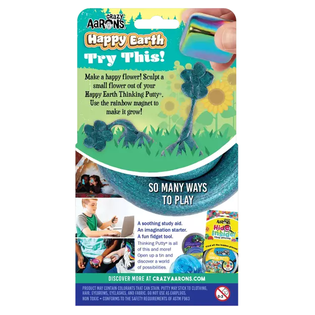 Crazy Aaron's Happy Earth Magnetic Thinking Putty – Blue Sensory Toy