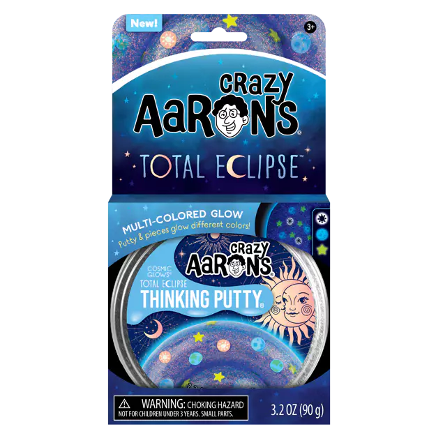 Crazy Aaron's Total Eclipse Thinking Putty – Multi-Color Glow Fidget Toy