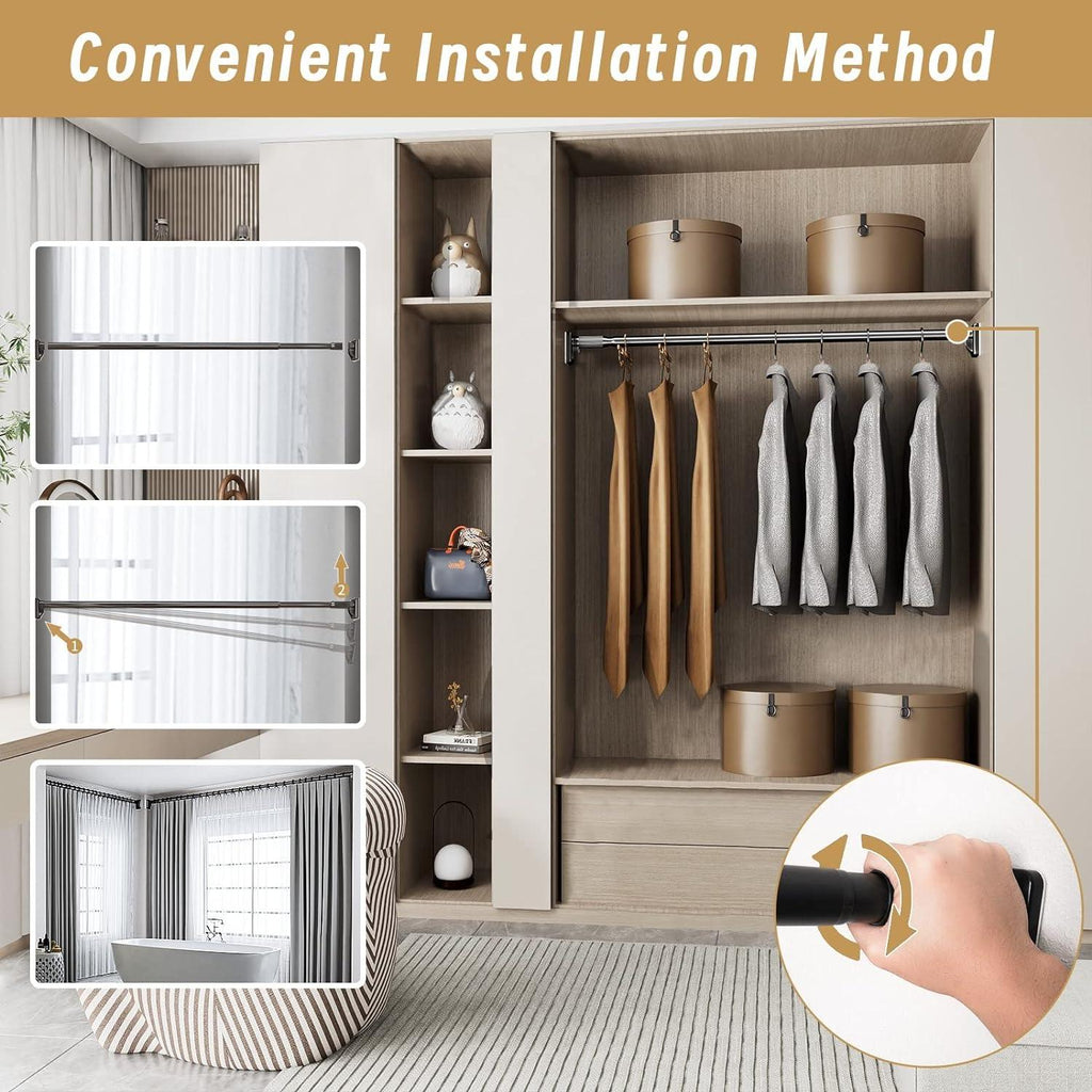 Massive Discounts Telescopic Shower Curtain Rod | 110-200cm No-Drill