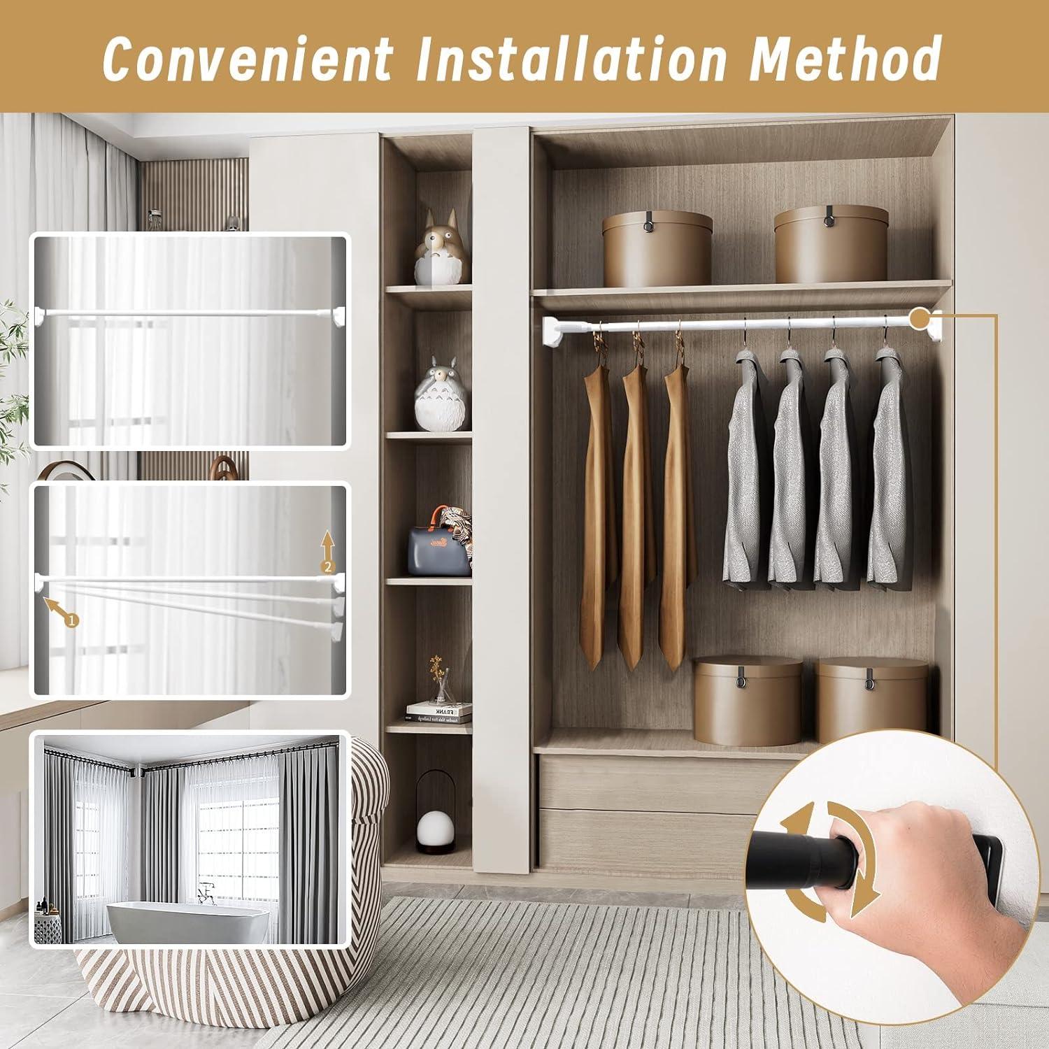 Massive Discounts Telescopic Shower Curtain Rod | 110-200cm No-Drill
