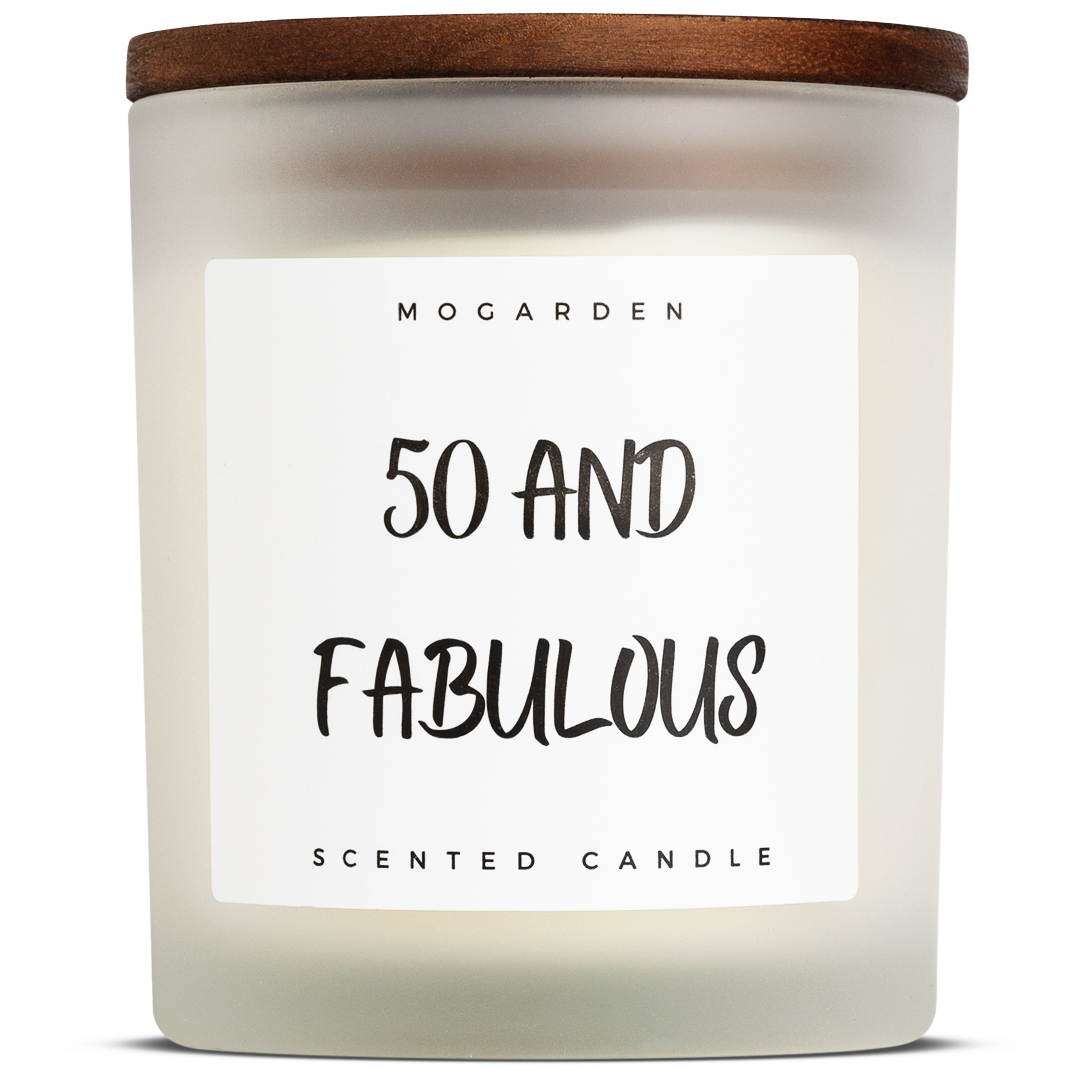 Mogarden 50th Birthday Candle | Luxury Vanilla Amber Soy Wax - 220g