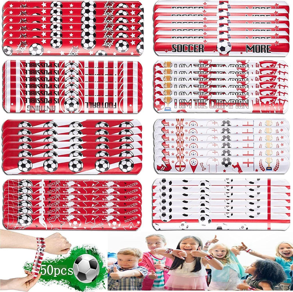 Massive Discounts 50pcs Football Slap Bracelets - Kids Party Bag Fillers