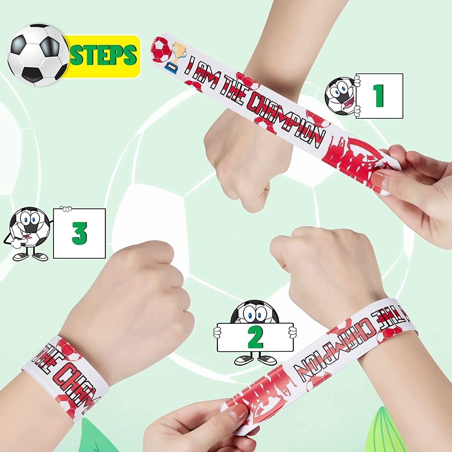 Massive Discounts 50pcs Football Slap Bracelets - Kids Party Bag Fillers