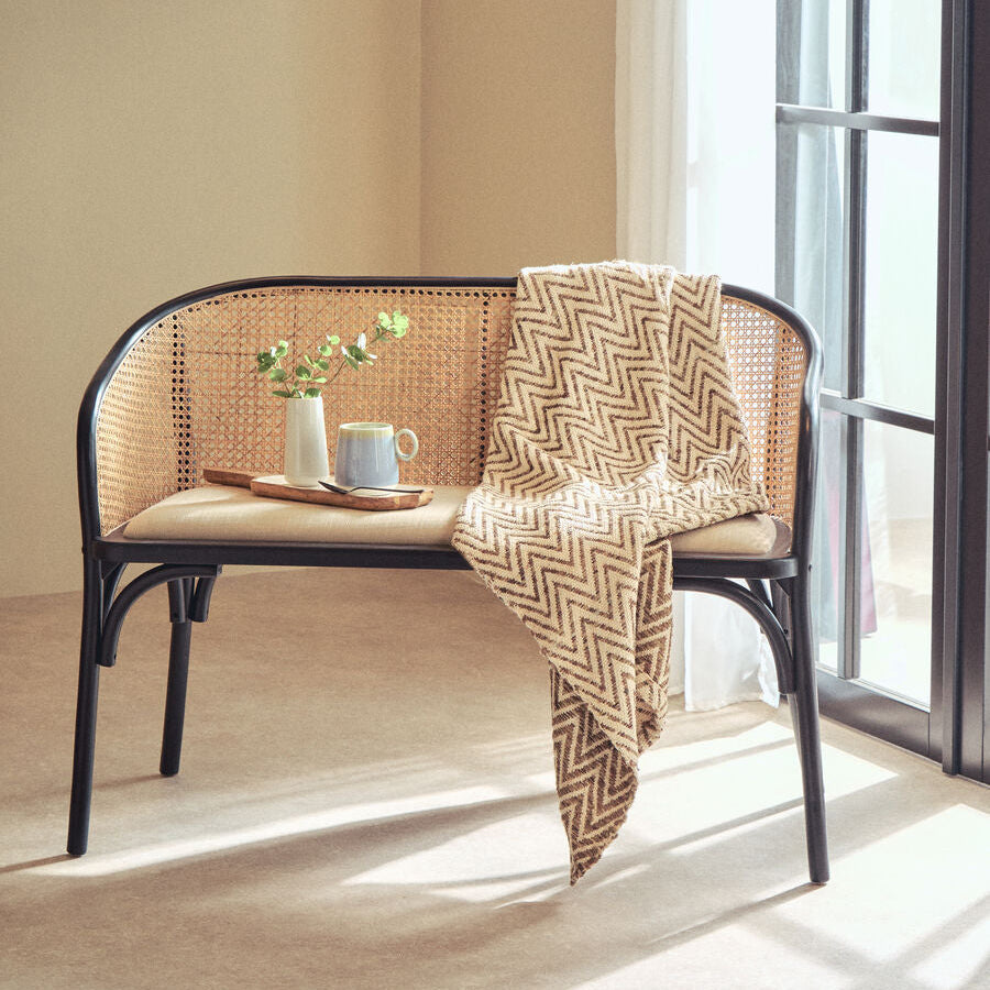 Orsina Bosie Beige Woven Chevron Throw Blanket – Neutral Home Decor