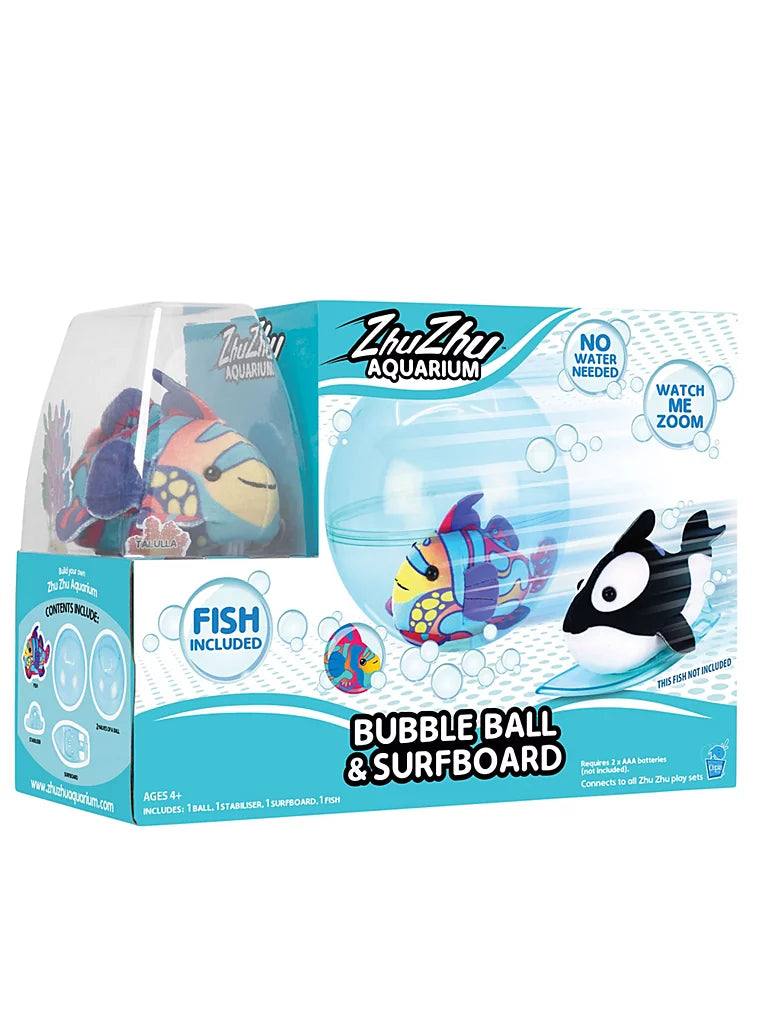 Zhu Zhu Pets Aquarium Bubble Ball & Surfboard Playset with Plush Fish