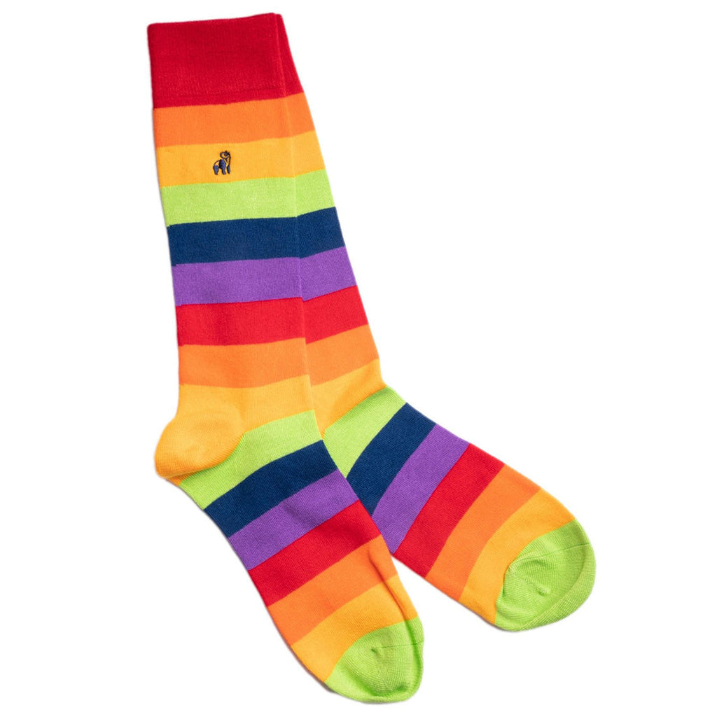 Swole Panda Bamboo Socks Bundle – 4 Pair Luxury Pride Stripe Set