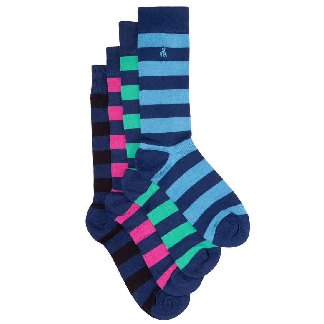 Swole Panda Bamboo Socks Gift Set – 4 Pair Ribbed Multi-Color Bundle