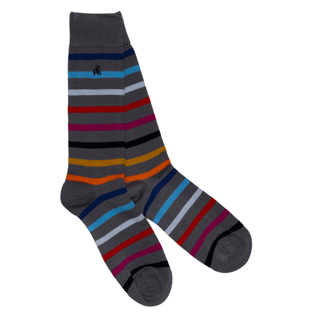 Swole Panda Bamboo Socks – Narrow Stripe Luxury 4-Pair Gift Bundle