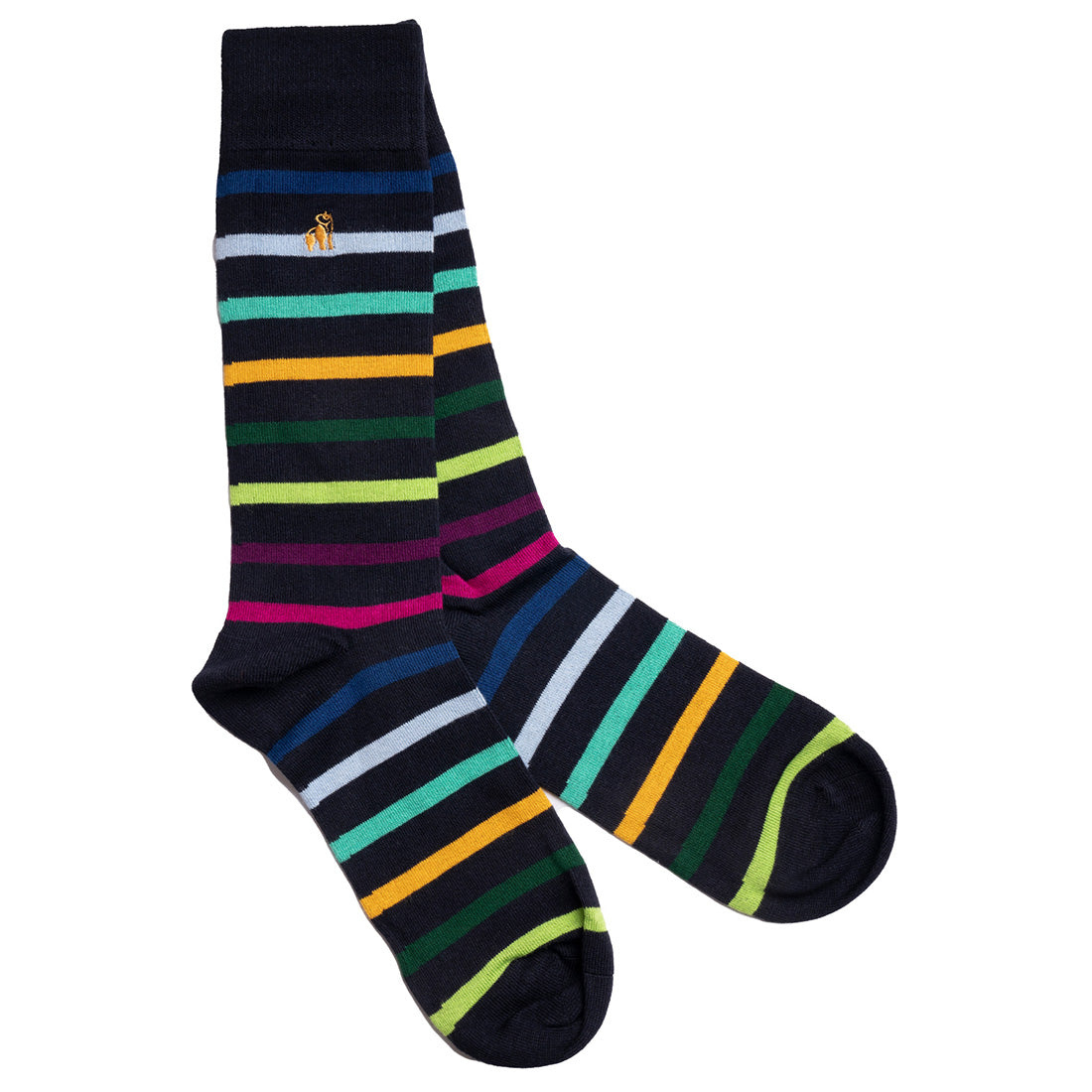 Swole Panda Bamboo Socks – Narrow Stripe Luxury 4-Pair Gift Bundle