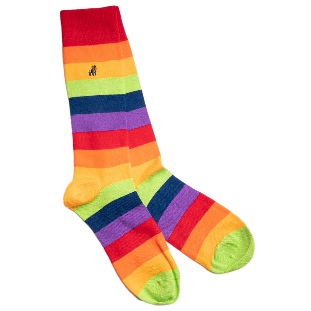 Swole Panda Bamboo Socks – Narrow Stripe Luxury 4-Pair Gift Bundle
