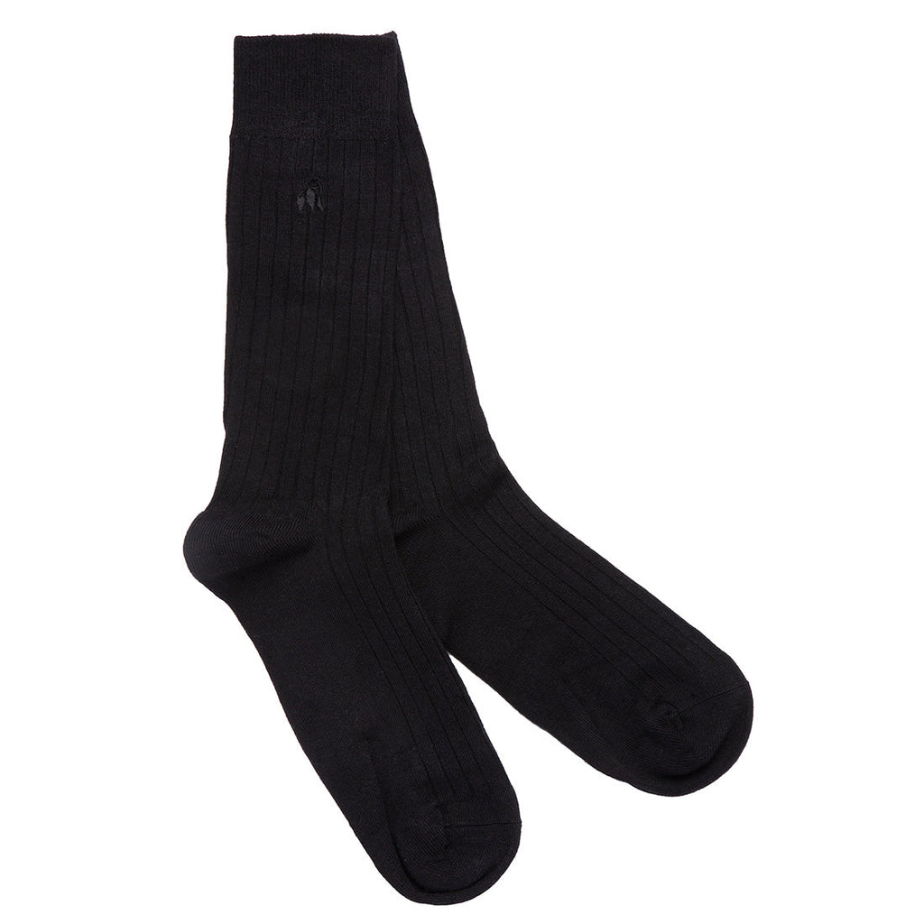 Swole Panda Bamboo Comfort Cuff Socks Bundle – 4 Pair Ribbed Set