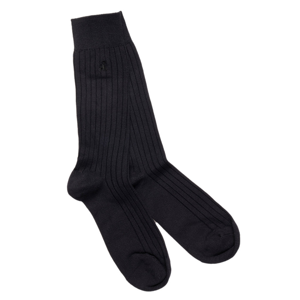 Swole Panda Bamboo Comfort Cuff Socks Bundle – 4 Pair Ribbed Set