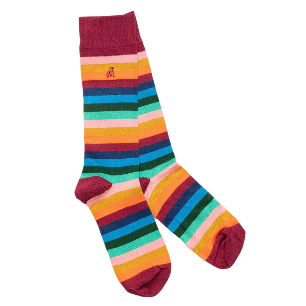 Swole Panda Bamboo Socks - Comfort Cuff Patterned Bundle - 4 Pairs