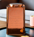 Orsina Chai Square Copper Finish Cookie Canister | Kitchen Storage