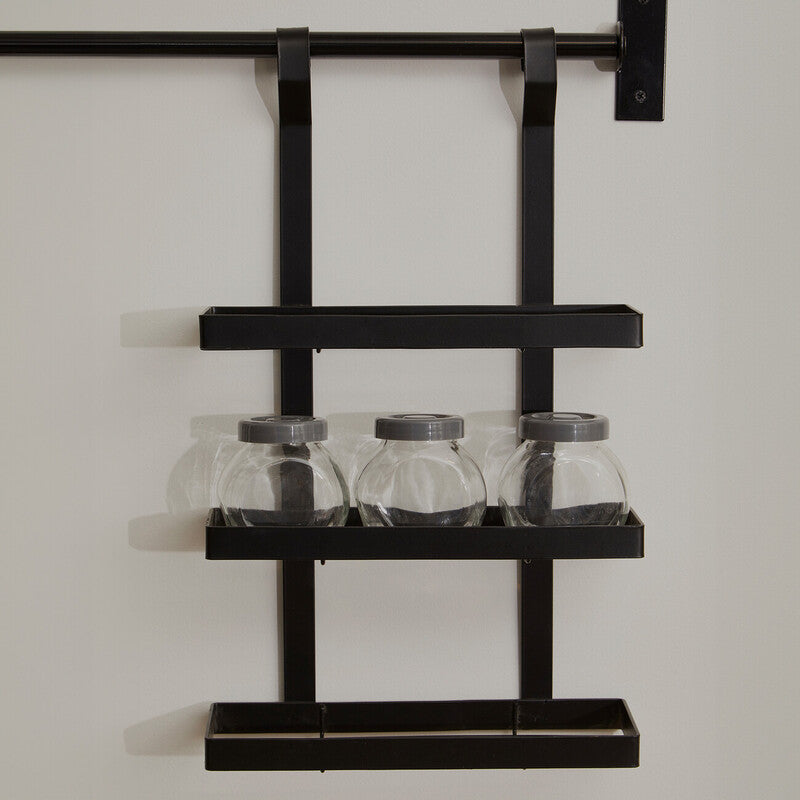 Orsina Sorello 3-Tier Hanging Kitchen Rack - Matt Black Storage