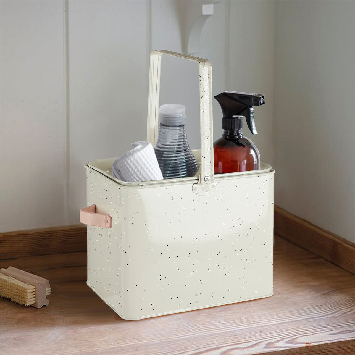 Orsina Sweet Heart Cleaning Caddy – Silver Housekeeper Storage Box