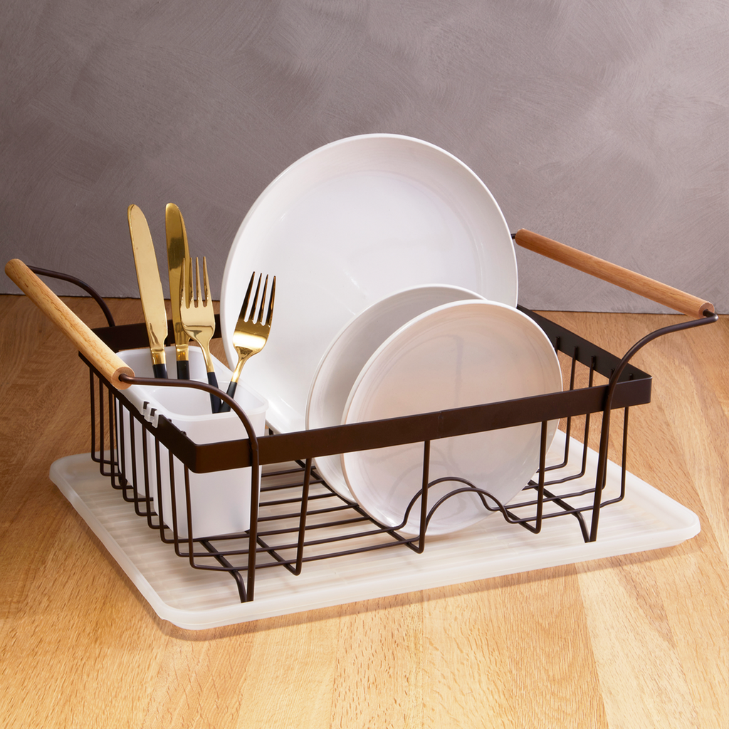 Orsina Vertex Dish Drainer – Bronze Powder Coated Rack with Drip Tray