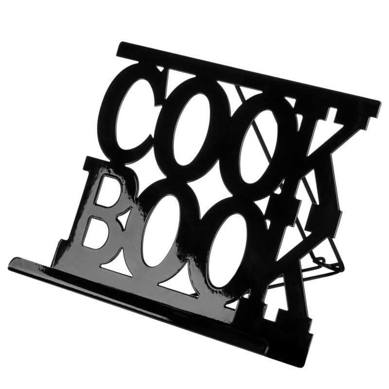 Orsina Alpha Black Enamel Cookbook Stand and Tablet Holder for Kitchen