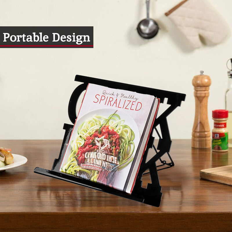 Orsina Alpha Black Enamel Cookbook Stand and Tablet Holder for Kitchen