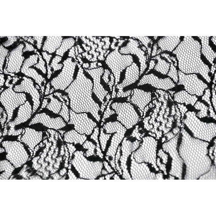 Dark in Love Morrigan Ruffled Goth Midi Skirt - Black Lace Asymmetric