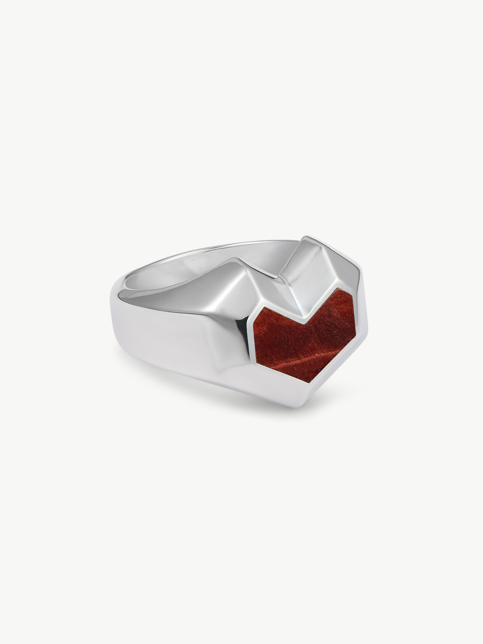 No More Nobody Daryl Tiger Eye Heart Ring – Recycled Sterling Silver