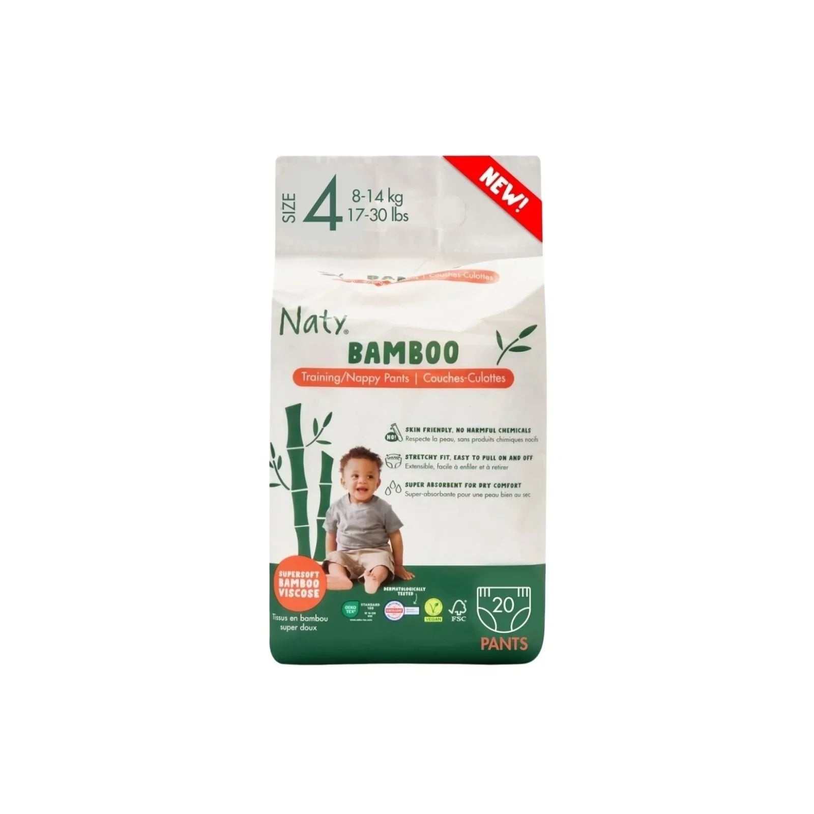 Naty Bamboo Viscose Nappy Pants Size 4 - 20 nappies