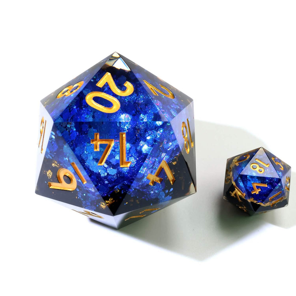 Azure Depths | 50mm D20 | Oversized Geode Dice | Single Dice
