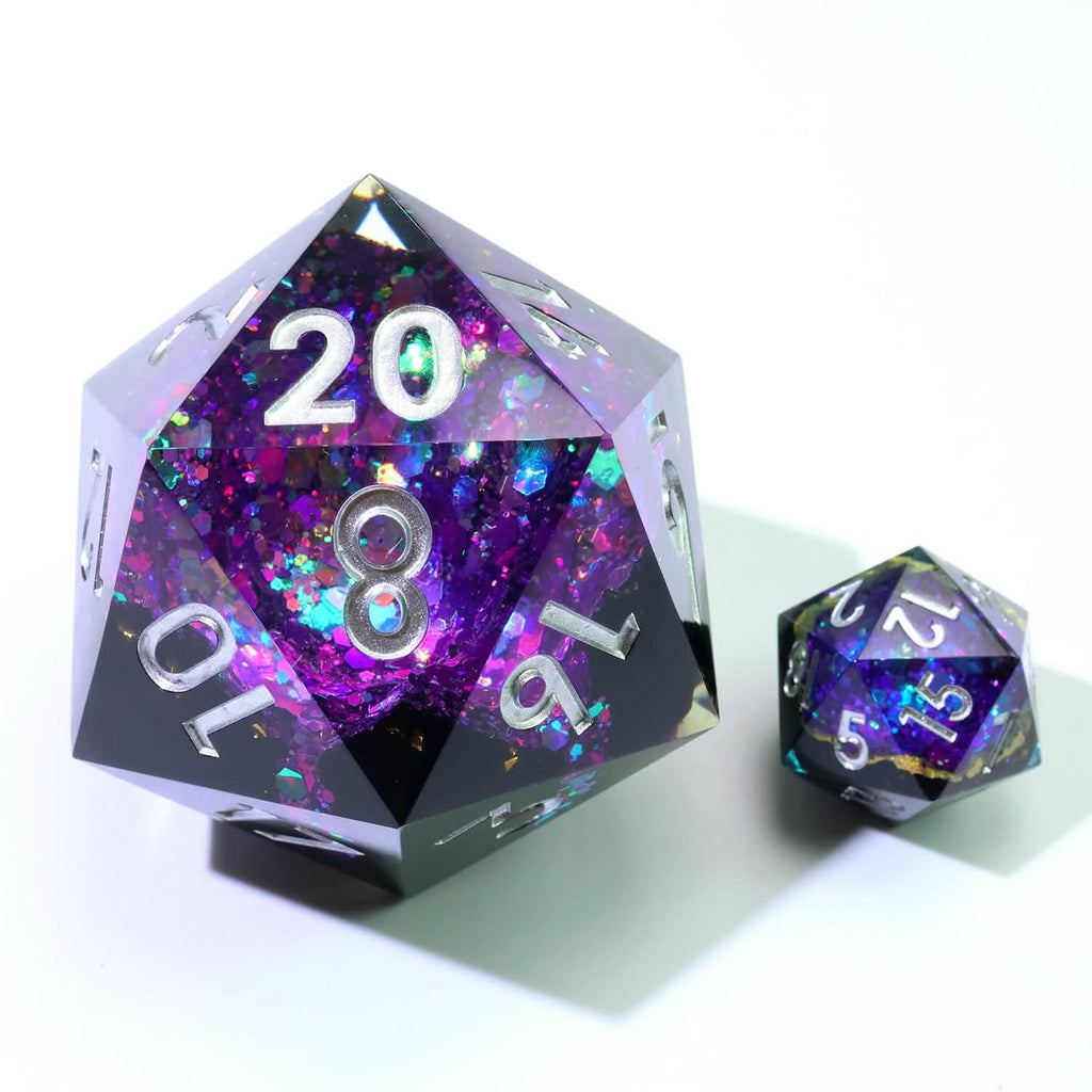 Royal Nebula | 50mm D20 | Oversized Geode Dice | Single Dice