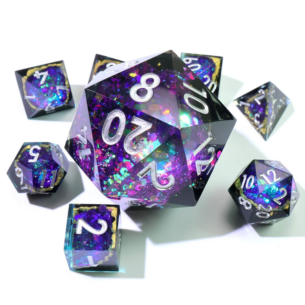 Royal Nebula | 50mm D20 | Oversized Geode Dice | Single Dice