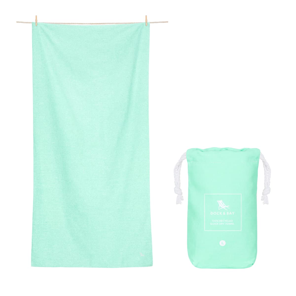 Dock & Bay Quick Dry Sand-Free Beach Towel – Recycled Rainforest Green XL