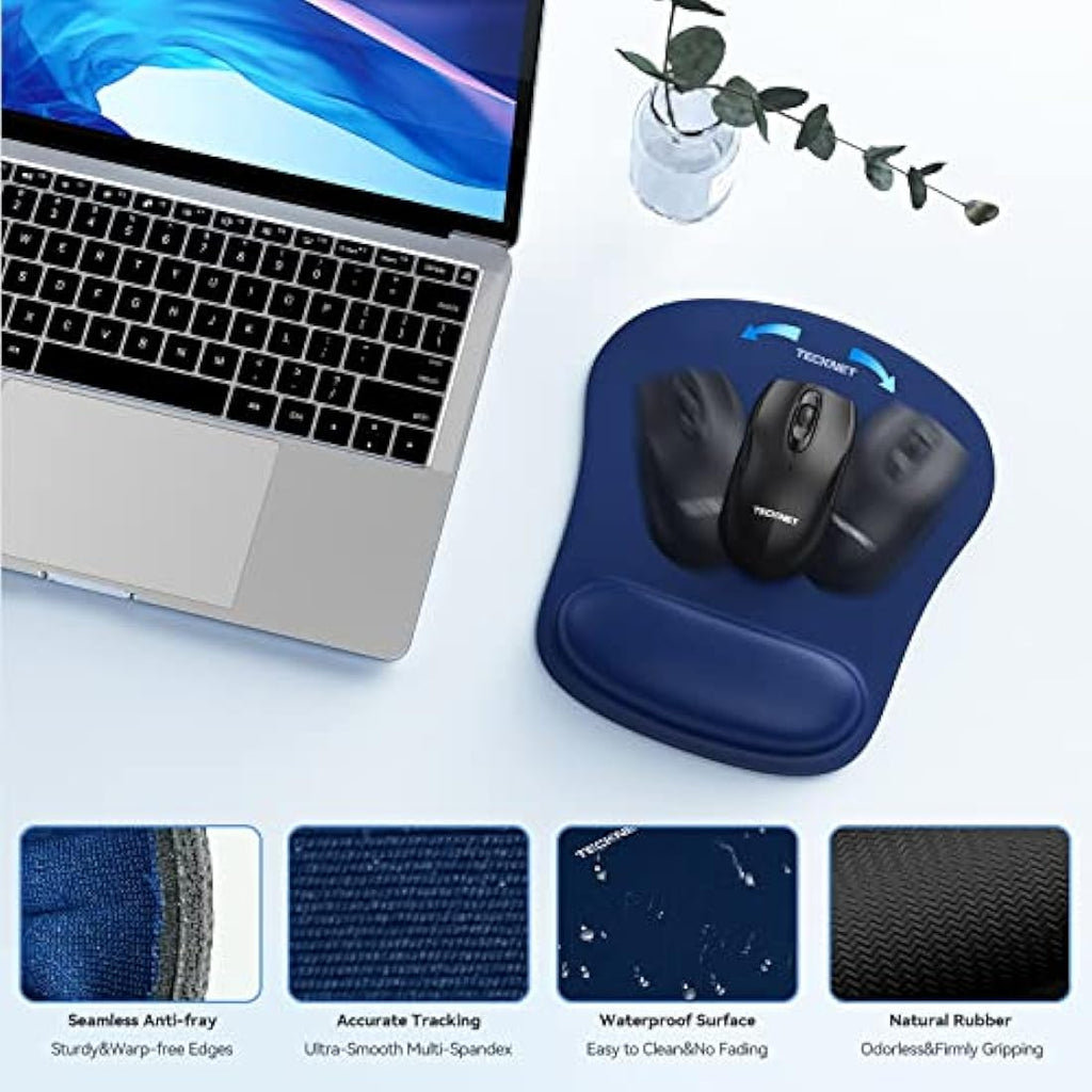 TECKNET Memory Foam Keyboard and Mouse Wrist Rest Set – Ergonomic
