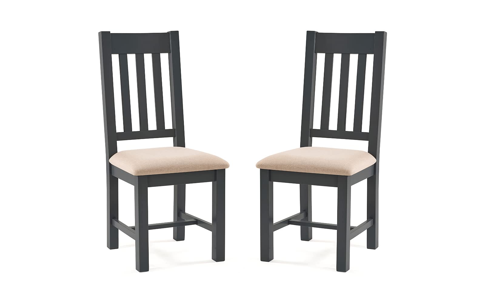 Julian Bowen Bordeaux Dining Chairs – Set of 2 Padded Dark Grey Seats