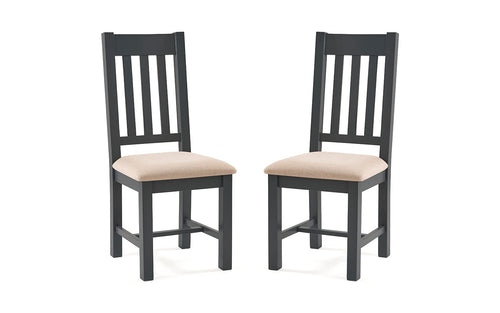 Julian Bowen Bordeaux Dining Chairs – Set of 2 Padded Dark Grey Seats