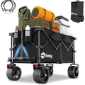 Sekey 200L Folding Wagon | Heavy-Duty All-Terrain Beach & Garden Cart, Black