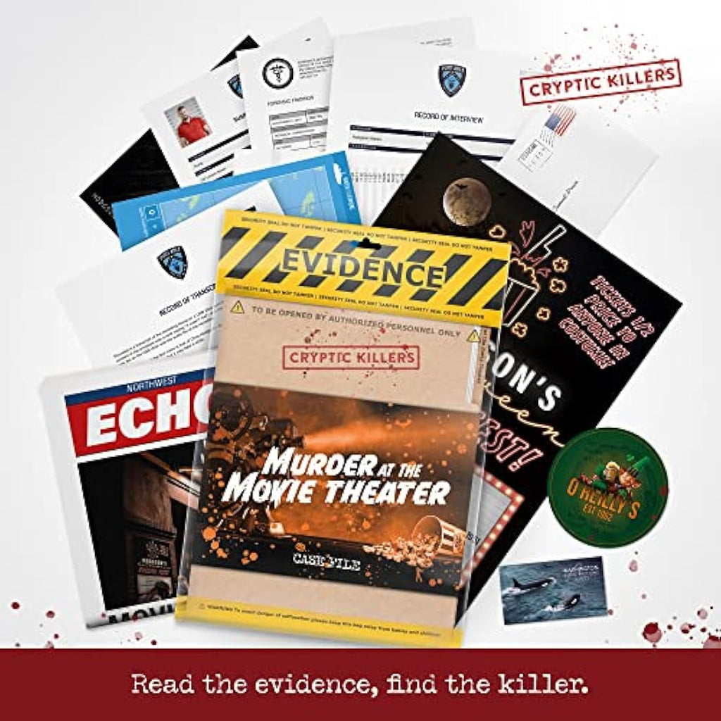 Cryptic Killers Murder Mystery Game – Movie Theater Cold Case File