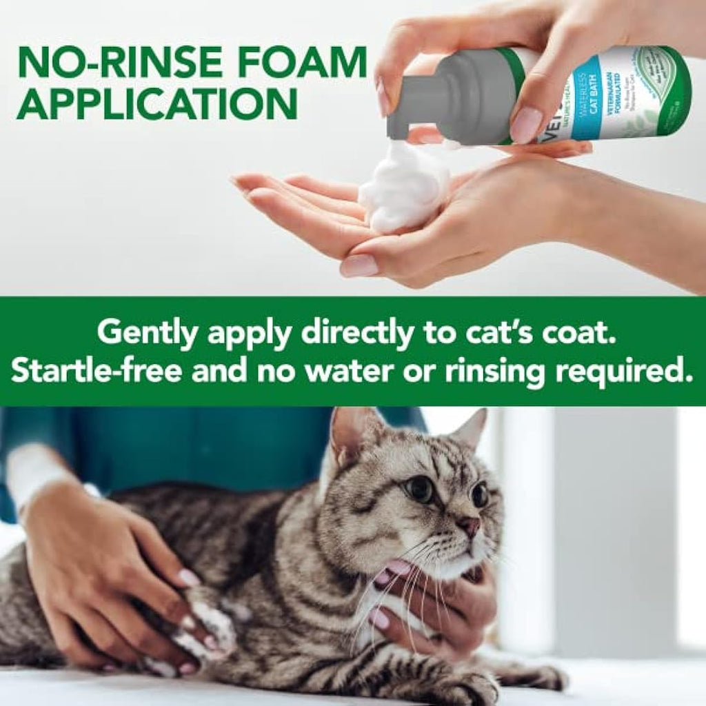 Vet's Best Waterless Cat Shampoo – Natural No-Rinse Foam for Cats 150ml